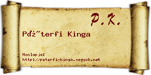 Péterfi Kinga névjegykártya